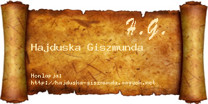 Hajduska Giszmunda névjegykártya